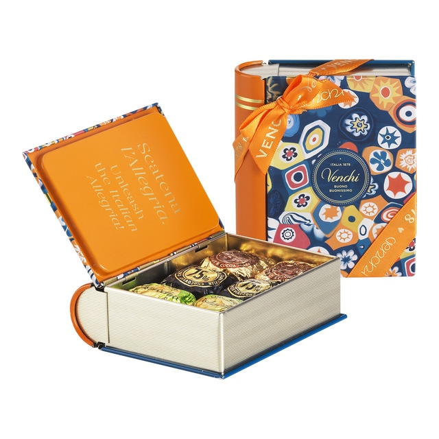 Mini libro Colección Murrini con bombones chocaviar Venchi 6 piezas