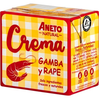 ANETO crema de gamba y rape sin gluten sin lactosa brik 500 ml