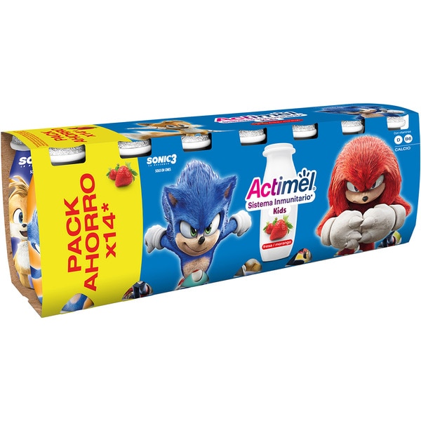 Kids L. Casei con fresa sin gluten pack 14 unidades 100 g pack ahorro