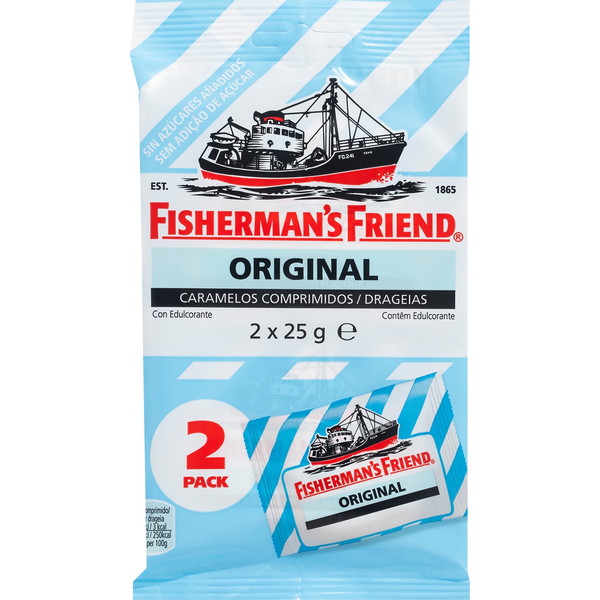 Original sin azúcar caramelos duros mentol y eucalipto extra fuerte pack 2