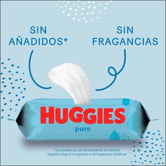 Toallitas infantiles Pure 99% agua pack 3 paquetes 56 unidades sin perfume - Huggies