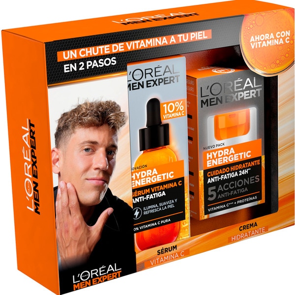 Pack Hydra Energetic mit Feuchtigkeitscreme Anti-Fatigue 24 Stunden Vitamin C + Magnesium + Anti-Fatigue-Gesichtsserum mit reinem Vitamin C