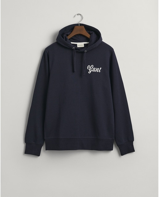 Sudadera con capucha e inscripción de pequeñas dimensiones