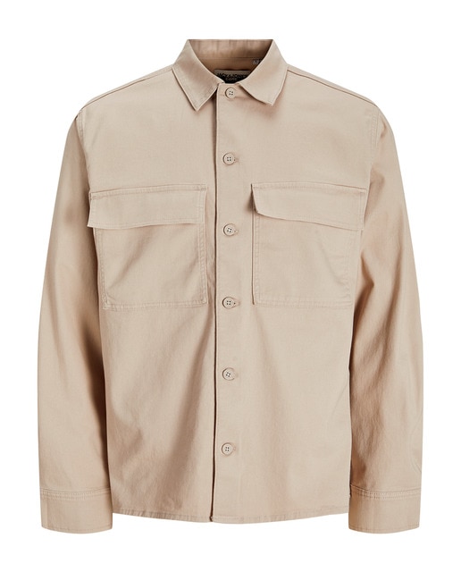 Sobrecamisa relaxed con bolsillos solapados delanteros con cierre mediante abotonadura