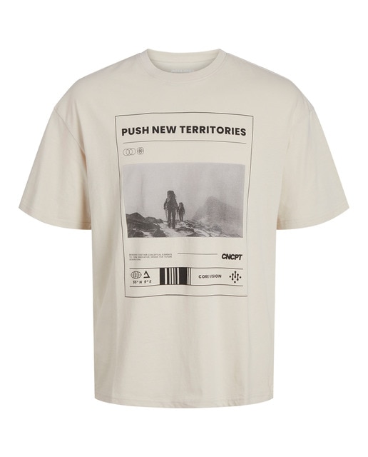 Camiseta con back  front print, cuello redondo ajustado  manga corta de hombre