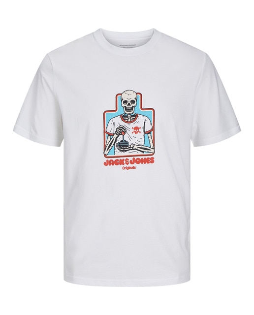 Camiseta con estampado frontal, cuello redondo  manga corta de hombre