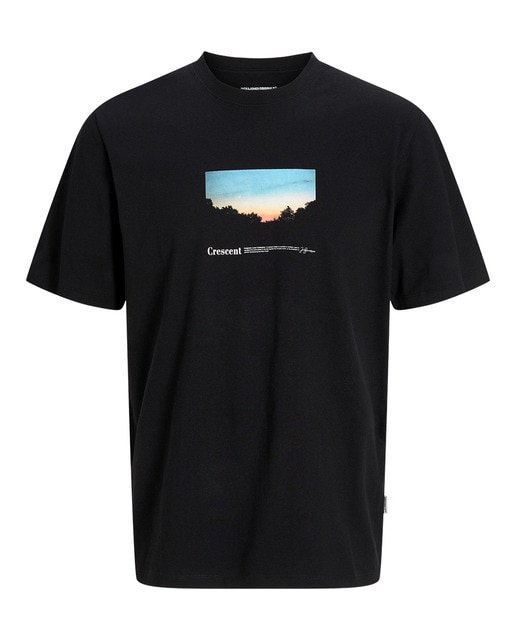 Camiseta con estampado frontal, cuello redondo  manga corta de hombre