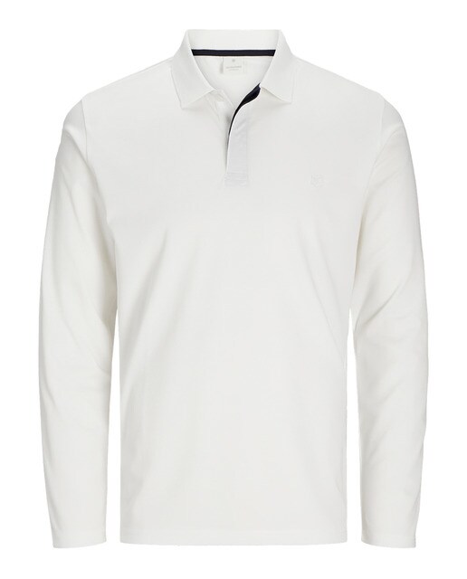 Polo de manga larga con cuello abotonado de hombre