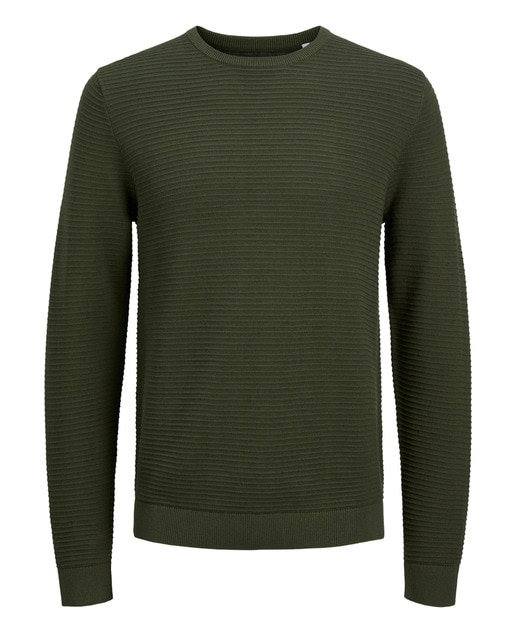Jersey estructura de cuello redondo de hombre