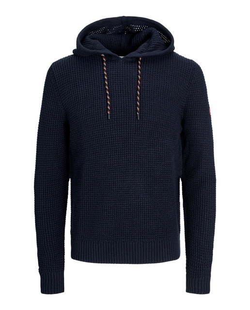 Sudadera de punto con capucha ajustable de hombre