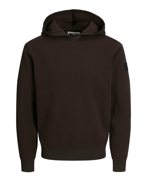Sudadera de punto con capucha  mangas largas lisa de hombre