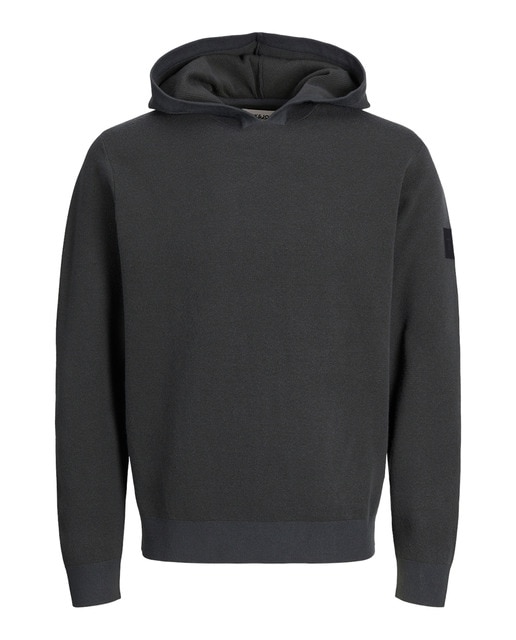 Sudadera de punto con capucha  mangas largas lisa de hombre