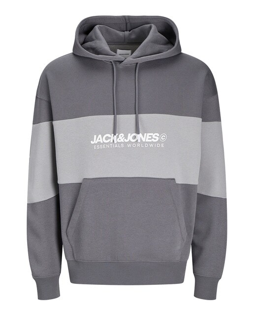 Sudadera con capucha mangas largas lisa de hombre