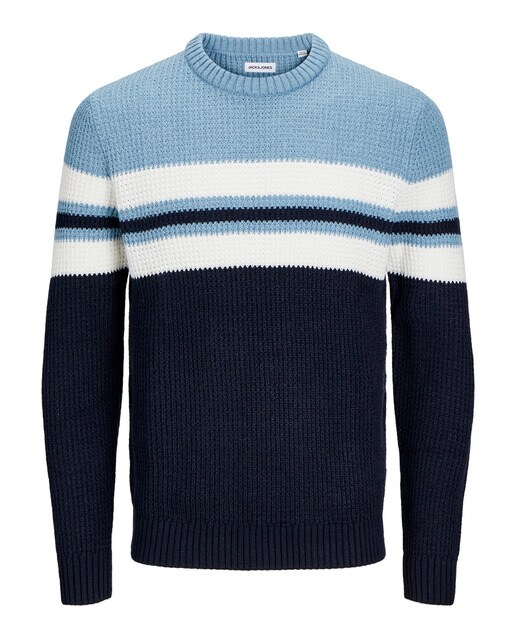 Jersey estructura de cuello redondo de hombre