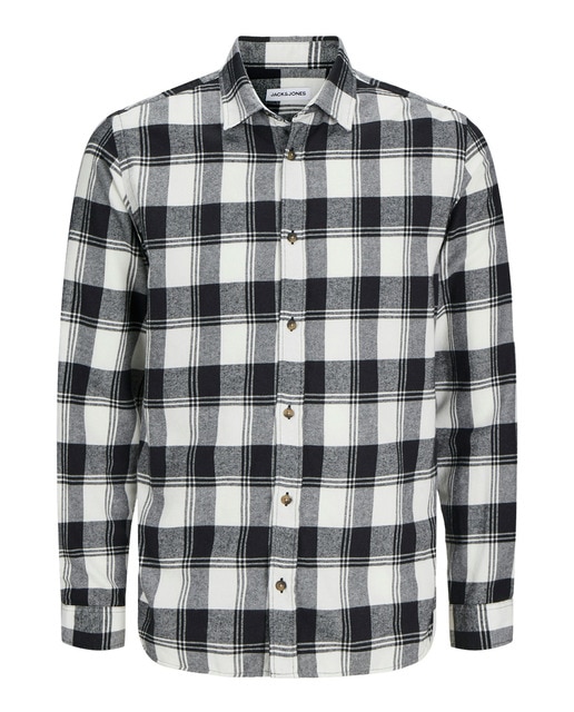 Camisa de cuadros con cierre abotonado de hombre