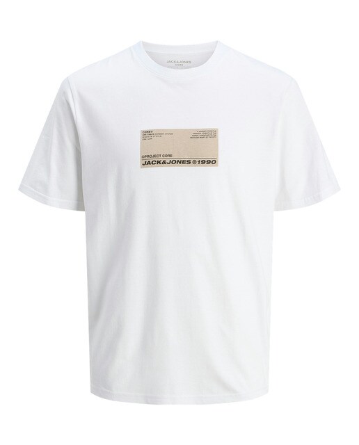 Camiseta con estampado frontal, cuello redondo  manga corta de hombre