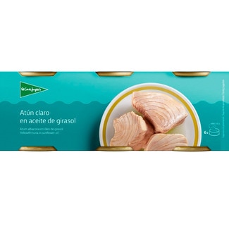 El Corte Inglés Atum em Óleo de Girasol Pack 6 unidades embalagem 336 g