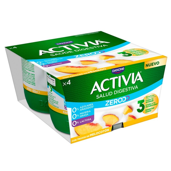 Iogurte Zero Pêssego Pack 4 unidades embalagem 115 g