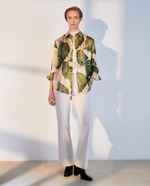 Blusón de manga larga satinada