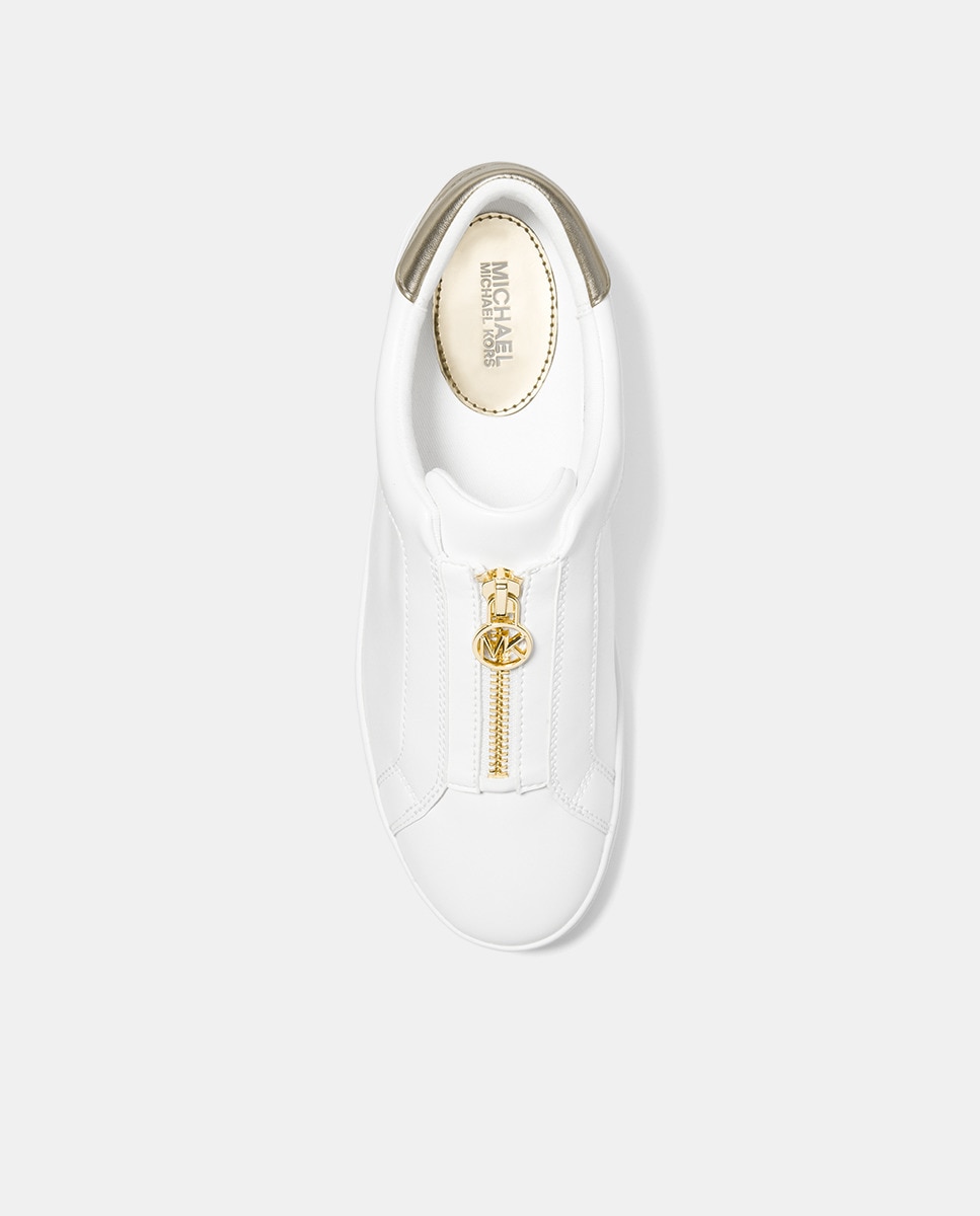 Slip-On com Fecho de Correr Pele Branco-4