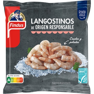 FINDUS langostinos crudos pelados bolsa 180 g