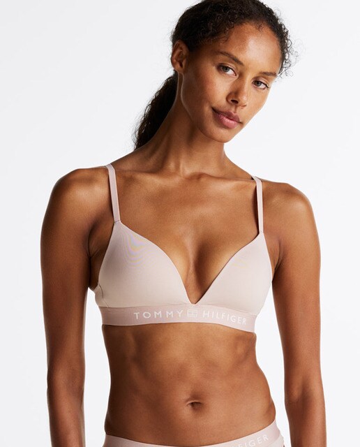 Sujetador triangular con relleno y logo