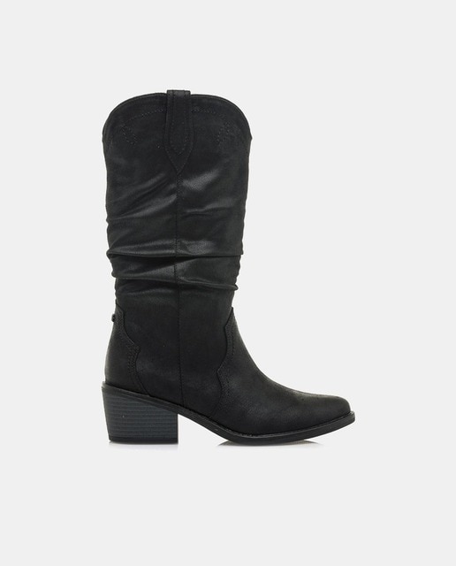 Botas de mujer tipo cowboy con detalles bordados y tacón bloque