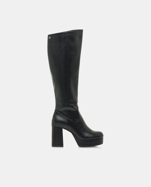 Botas de mujer con caña alta plataforma y tacón bloque
