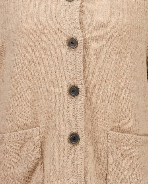 Cardigan de manga larga cuello caja de mujer