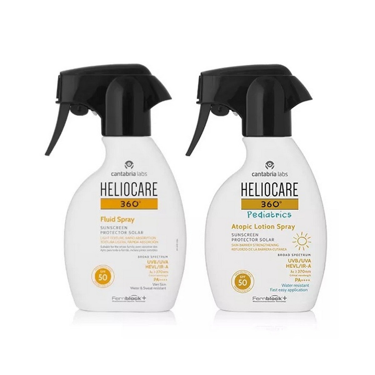 Imagem 0 de Heliocare 360º Fluido Spray SPF50 + Heliocare 360º Pediatrics Atopic Loção Spray SPF50 - 250 ml + 250 ml