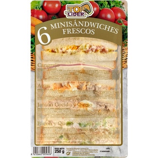 TOPLIDER minisandwichs 6 unidades envase 250 g