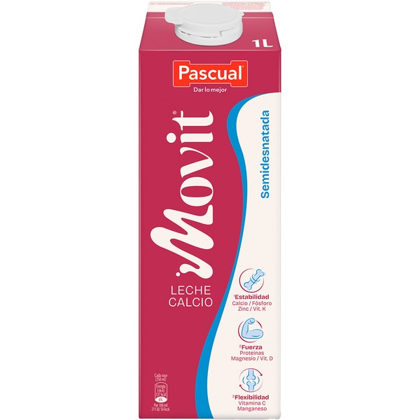 precios Pascual Movit Leche Semidesnatada Con Calcio Brik 1 L en Hipercor