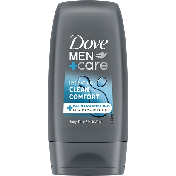 gel de baño masculino + Care Hydrating Clean Comfort frasco 55 ml para cuerpo, cara y pelo
