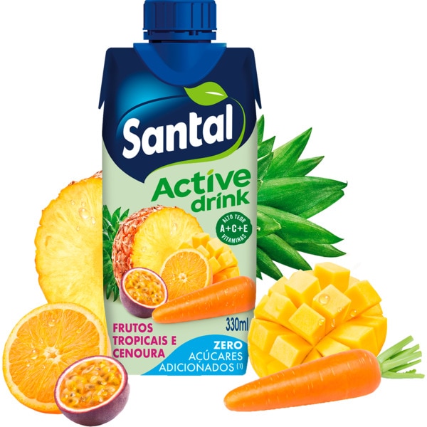 Bebida Active Drink Frutos Tropicais-Cenoura embalagem 33 cl