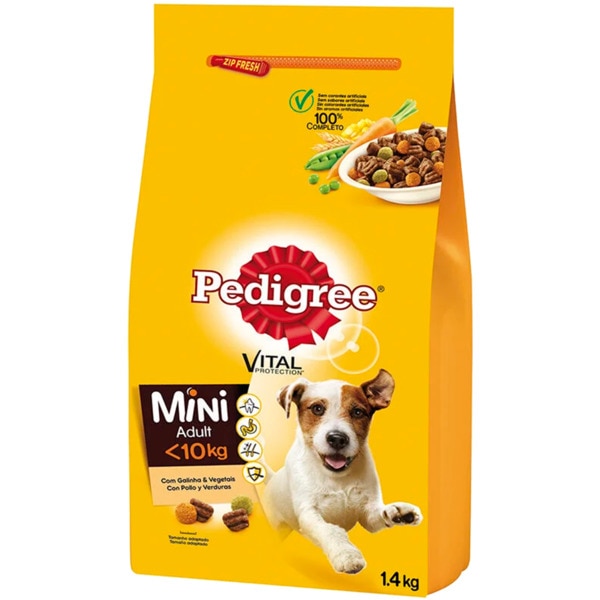 Alimento Seco para Cão Mini Adulto Frango e Verduras embalagem 1,4 kg