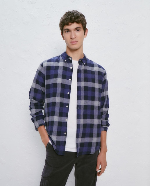 camisa de  hombre franela  cuadros