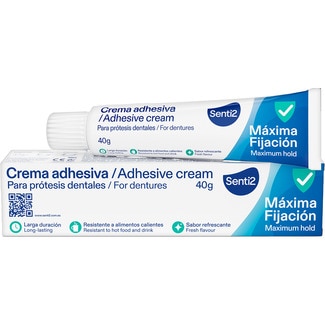 SENTI2 crema adhesiva para prótesis dentales Máxima fijación tubo 40 g