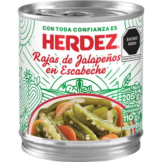 HERDEZ rajas de jalapeños en escabeche lata 220 g