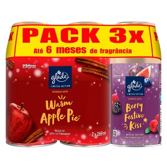 Glade Ambientador Automatic Spray Berry Festive Kiss embalagem 3 unidades