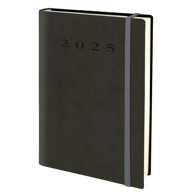 Agenda 2025 día página 17x24 cm Tucson Flex Deusto negro multilingüe.