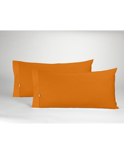 Pack 2 fundas de almohada color ocre. 45x80 cm (1 boca)