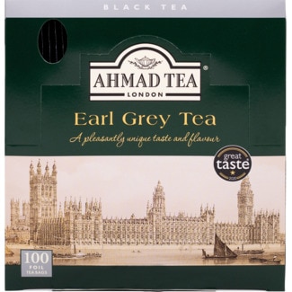 Ahmad Tea Chá Preto Earl Grey embalagem 100 unidades