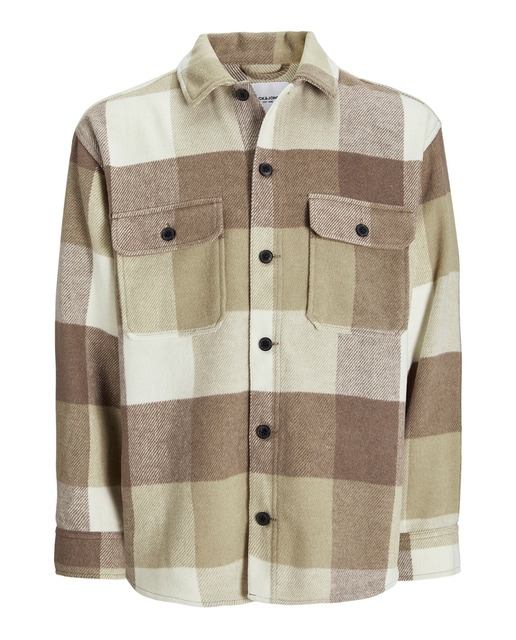 Sobrecamisa de cuadros con corte relax de hombre