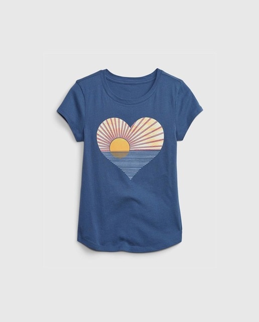 Camiseta de niña estampada algodón 100% orgánico