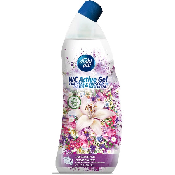 Gel Sanitário Flores Brancas embalagem 750 ml