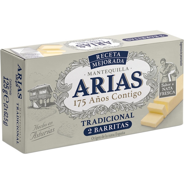 traditionelle Butter 2 Riegel Behälter 125 g