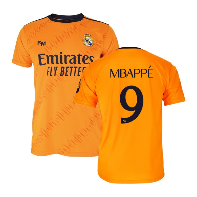 Camiseta réplica oficial de la segunda equipación de fútbol del Real Madrid C.F - Mbappé.