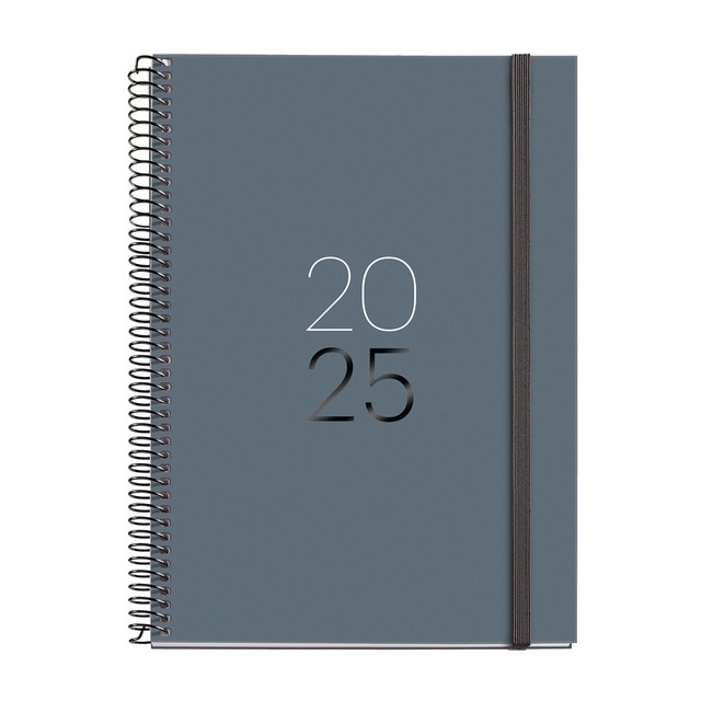 Agenda anual 2025 Miquelrius Español 155x213 mm Semana vista Calm Grafito
