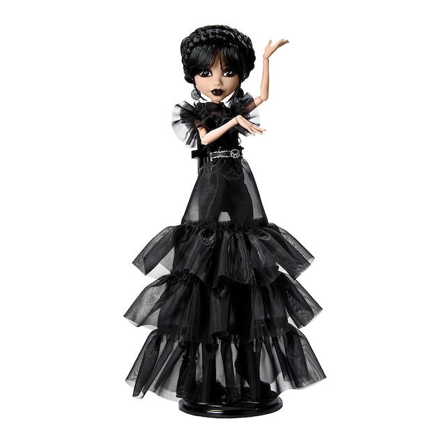 Muñeca con vestido gótico negro Miércoles Monster High