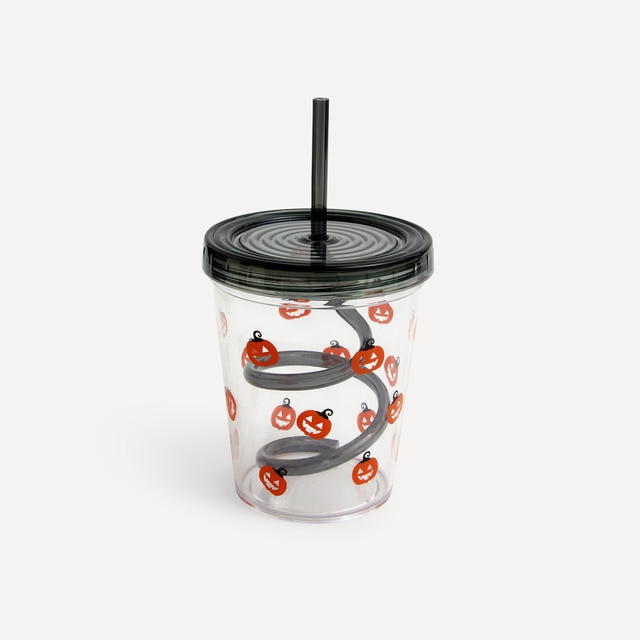 Vaso acrílico con pajita Calabaza Halloween El Corte Inglés